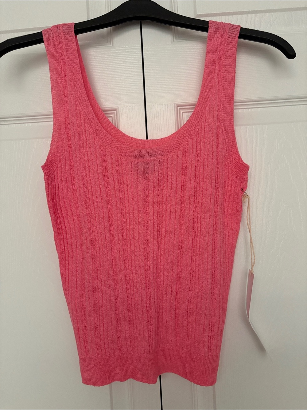 Lumiere Sleeveless Ribbed Tank in Bright Pink